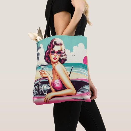 Retro Summer Girl Tote Bag (Dichtbij)