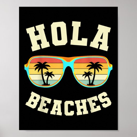 Retro Summer Hola strandt de Funny Beach Vacking V Poster (Voorkant)