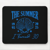 Retro Summer I Turn 30 Seashell Coastal Beach Summ Muismat (Voorkant)