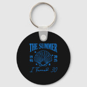Retro Summer I Turn 30 Seashell Coastal Beach Summ Sleutelhanger (Voorkant)