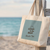 Retro Summer is de Beach Custom Naam Boodschappent Grote Tote Bag