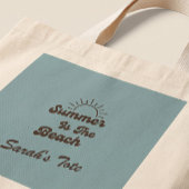 Retro Summer is de Beach Custom Naam Boodschappent Grote Tote Bag