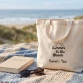 Retro Summer is de Beach Custom Naam Boodschappent Grote Tote Bag