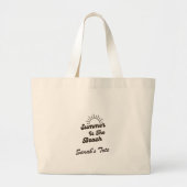Retro Summer is de Beach Custom Naam Boodschappent Grote Tote Bag (Voorkant)