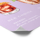 Retro Summer Lavender Signature Drinken Sign Poster (Hoek)