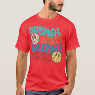 Retro Summer Nights And Ballpark Lights Baseball S T-shirt
