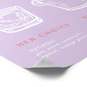 Retro Summer | Paarse Oranje handtekening Drinken  Poster (Hoek)