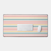Retro Summer Pastel Striped Pink Mint And Mustard  Bureaumat (Keyboard & Muis)
