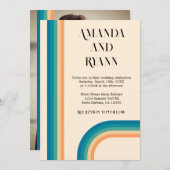 Retro Summer Photo QR Code Weddenschap Kaart (Voorkant / Achterkant)