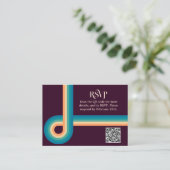 Retro Summer  Photo QR Code Weddenschap RSVP Informatiekaartje (Staand voorkant)
