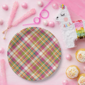 Retro  Summer Pset Tartan Squares Patroon Papieren Bordje (Feest)