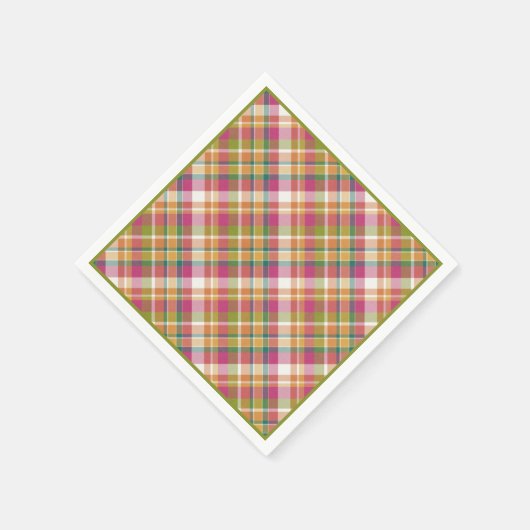 Retro  Summer Pset Tartan Squares Patroon Servetten (Hoek)