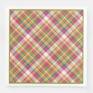 Retro Summer Pset Tartan Squares Patroon Servetten