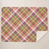Retro Summer Pset Tartan Squares Patroon Sherpa Deken (Voorkant (horizontaal))