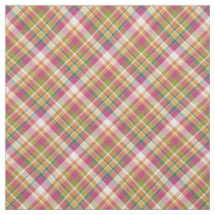 Retro  Summer Pset Tartan Squares Patroon Stof