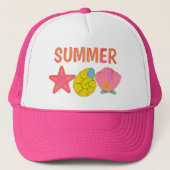 Retro Summer Sea Shells Trucker Pet (Voorkant)