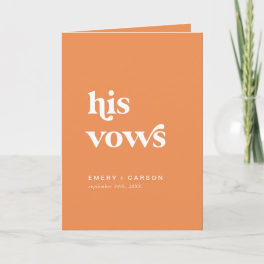 Retro Summer Sinaasappel zijn geloften bruiloft ge (Voorkant)