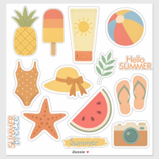 Retro Summer  Sticker (Vel)