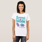 Retro Summer & Sunshine Beach Lover T-shirt (Voorkant volledig)
