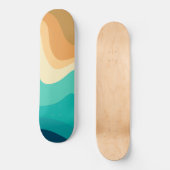 Retro Summer Swirl Wave #2 #minimum #decor #art Persoonlijk Skateboard (Voorkant)