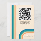 Retro Summer Unieke QR Code Weddenschap Kaart (Achterkant)
