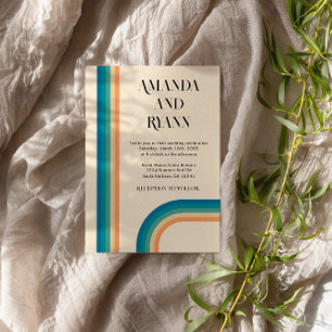 Retro Summer  Unique Photo Wedding Kaart