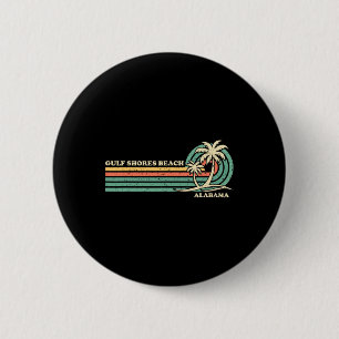  Retro Summer Vacation Alabama Gulf Shores Ronde Button 5,7 Cm