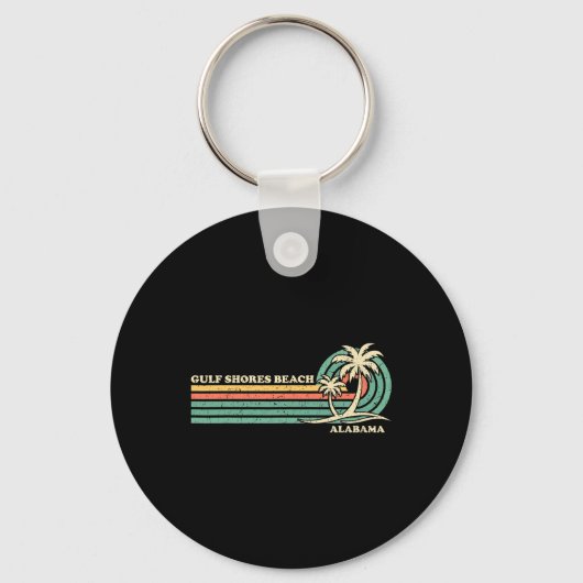 Retro Summer Vacation Alabama Gulf Shores Sleutelhanger (Voorkant)