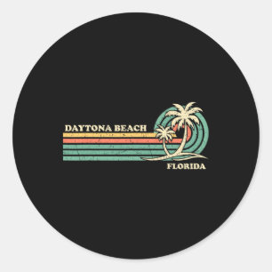  Retro Summer Vacation Florida Daytona Beac Ronde Sticker