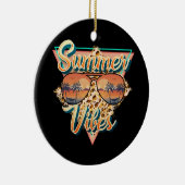 Retro Summer Vibes | Beach Sunset Keramisch Ornament (Rechts)