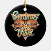 Retro Summer Vibes | Beach Sunset Keramisch Ornament (Achterkant)