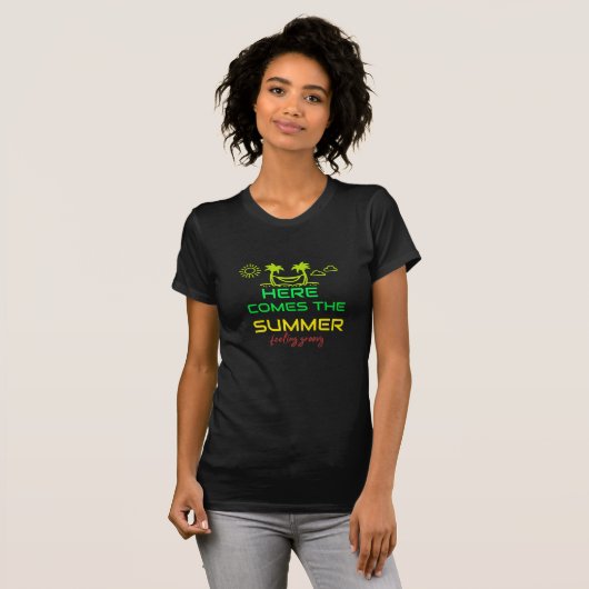 Retro Summer Vibes T-shirt Palmbomen (Voorkant volledig)