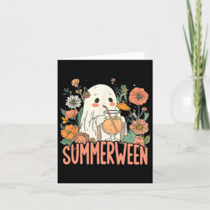 Retro Summerween Ghost Summer Halloween Kaart