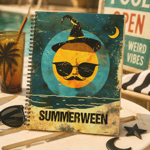 Retro Summerween Griezelige Zomer Halloween Notitieboek