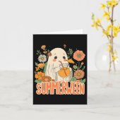 Retro Summerween Spook Boho Bloemrijke Zomer Hallo Kaart (Gele Bloem)