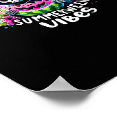 Retro Summerween Vibe Watermelon Ghost Summer Skel Poster (Hoek)