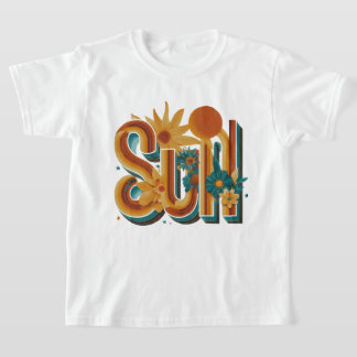Retro Sun 70s Esthetische Bloem Grafische T-Shirt