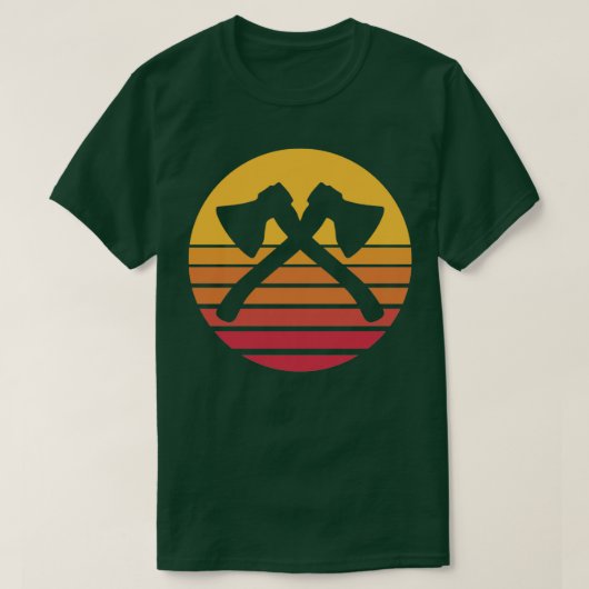 Retro Sun Ax Throwing T-shirt (Design voorkant)