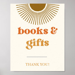 Retro Sun Boeken & Cadeaus Bord, Boho Sun Cadeaus Poster