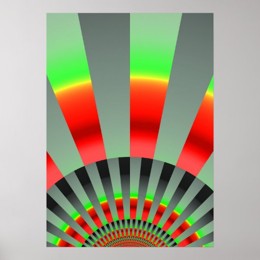 Retro Sun Boho Zonneschijn Geel Rood Abstracte Kun Poster (Voorkant)
