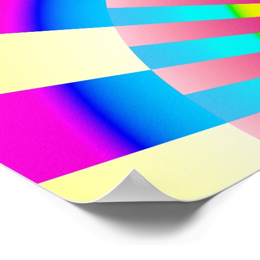 Retro Sun Boho Zonneschijn Geel Roze Abstracte Kun Poster (Hoek)