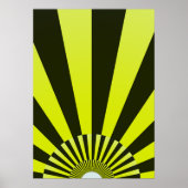 Retro Sun Boho Zonneschijn Geel Zwart Abstracte Ku Poster (Voorkant)
