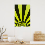 Retro Sun Boho Zonneschijn Geel Zwart Abstracte Ku Poster (Keuken)