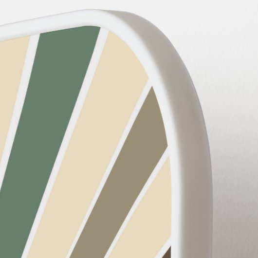 Retro Sun Brown Fir Tree | Eerste Kerstmis Getrouw Pickleball Paddle (Links Detail)