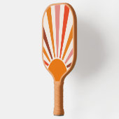 Retro Sun Burst Sunset Oranje Yellow Red Pink Pickleball Paddle (Links)