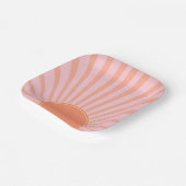 Retro Sun Burst Sunset Sunrise Pastel Pink Papieren Bordje (Gebogen)
