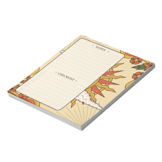 Retro Sun | Dagelijkse opmerkingen en checklist No Notitieblok (Linkerzijde)