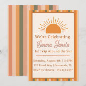 Retro Sun - Eerste Reis Rond de Zon Kaart (Voorkant / Achterkant)