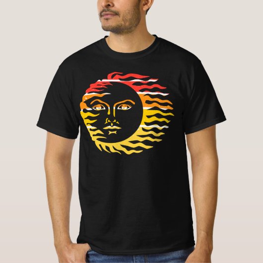 Retro Sun Face Art T-shirt (Voorkant)