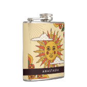 Retro Sun gepersonaliseerde heupfles (Rechts)